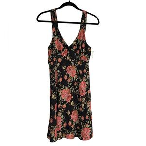 WAYF Black Floral Sleeveless Dress Medium